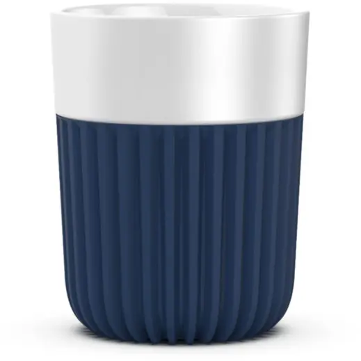 Sengetti Ribbed Coffee Mug White-Navy